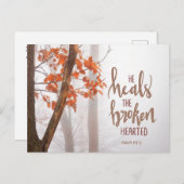 詩篇147:3彼は失恋した者を癒す ポストカード (正面/裏面)