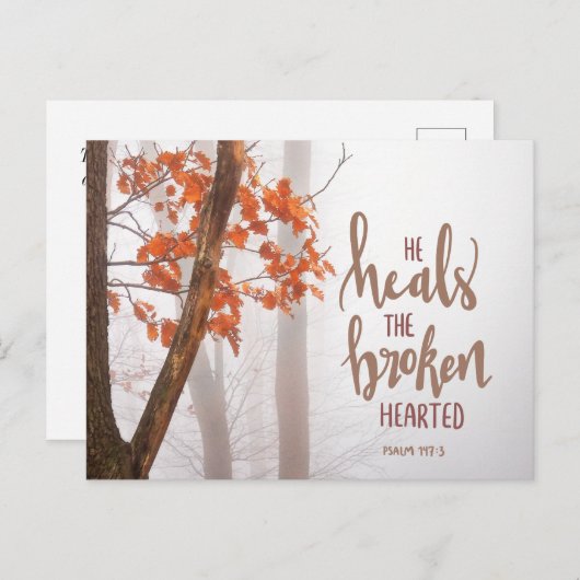 詩篇147:3彼は失恋した者を癒す ポストカード (正面/裏面)
