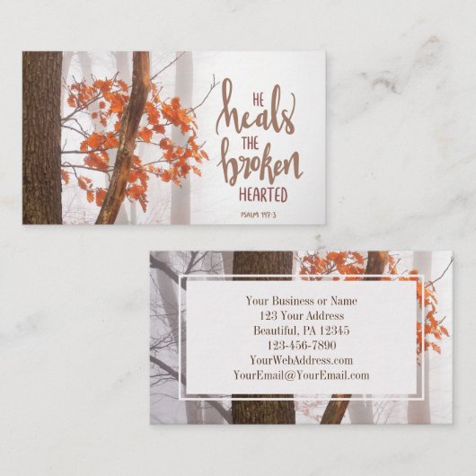 詩篇147:3彼は失恋した者を癒す 名刺 (正面/裏面)