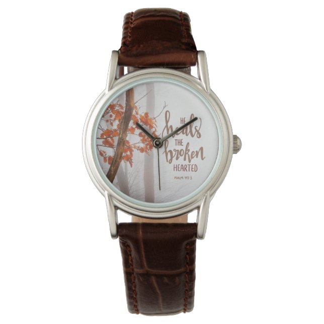 詩篇147:3彼は失恋した者を癒す 腕時計 (正面)