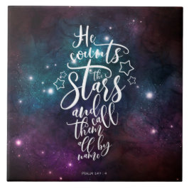 詩篇147:4彼は星の聖書を数える タイル