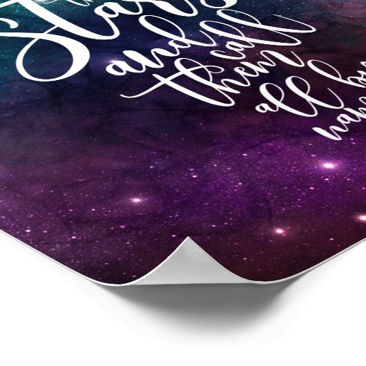 詩篇147:4彼は星の聖書を数える ポスター (角)