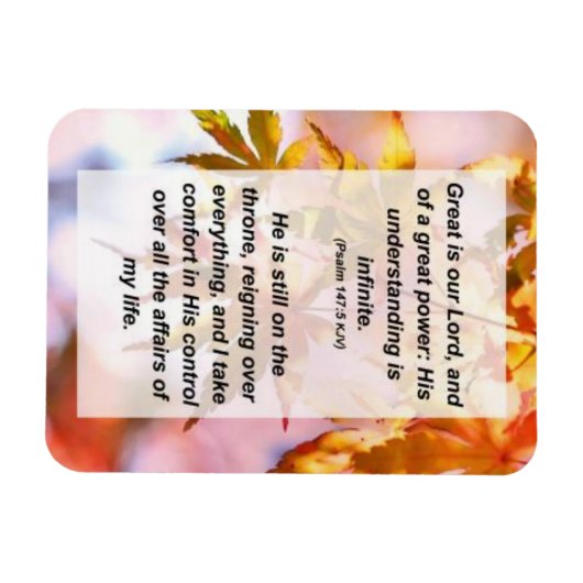 詩篇147:5素晴らしは我らの主であり、苦し素晴らしみ マグネット (横)