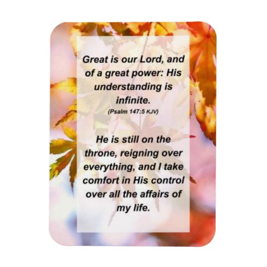 詩篇147:5素晴らしは我らの主であり、苦し素晴らしみ マグネット (縦)