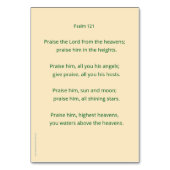 詩篇148、すべての創造が賛美カードに召喚 テーブルナンバー (裏面)