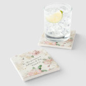 詩篇16:11彼の前には喜びの満ちがある ストーンコースター (横)