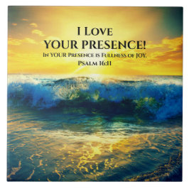 詩篇16:11，聖書聖句，美しい海の夕日 タイル