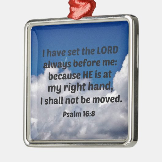 詩篇16:8わたしは主をわたしの前に置いた メタルオーナメント (左)