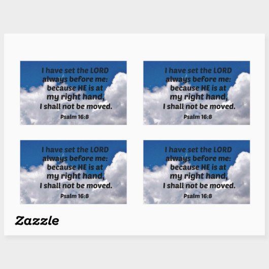 詩篇16:8わたしは主をわたしの前に置いた 長方形シール (シート)