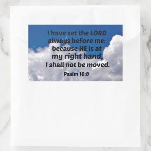 詩篇16:8わたしは主をわたしの前に置いた 長方形シール (バッグ)