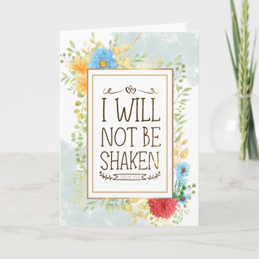 詩篇16:8わたしは聖書クリスチャンを揺るがすことはない カード (正面)