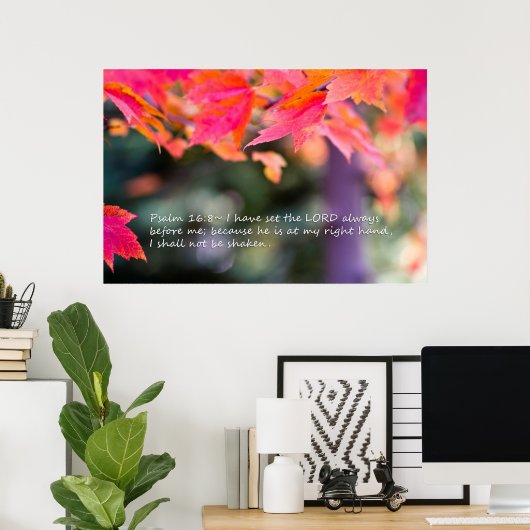 詩篇16:8オン紅葉 ポスター (ホームオフィス)
