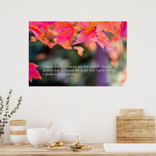 詩篇16:8オン紅葉 ポスター (キッチン)
