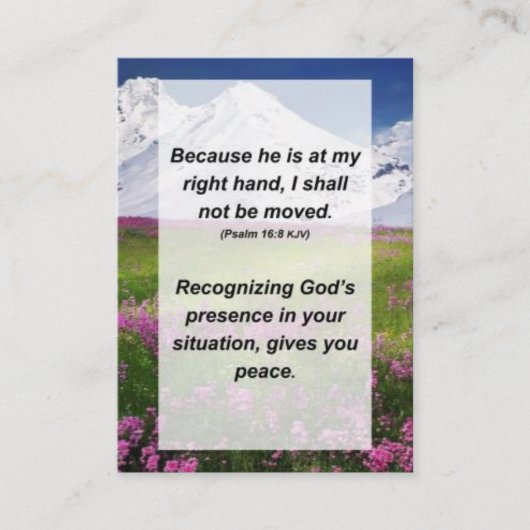 詩篇16:8彼は私の右に立つので、私は行く エンクロージャーカード (正面)