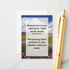 詩篇16:8彼は私の右に立つので、私は行く エンクロージャーカード