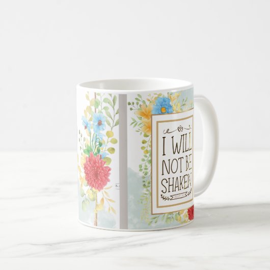 詩篇16 8私は聖書のクリスチャンを揺るがされることはない コーヒーマグカップ (正面右)