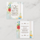 詩篇16 8私は聖書のクリスチャンを揺るがされることはない スクエア名刺 (正面/裏面)