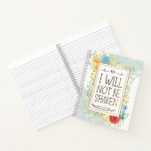 詩篇16 8私は聖書のクリスチャンを揺るがされることはない ノートブック (内部)