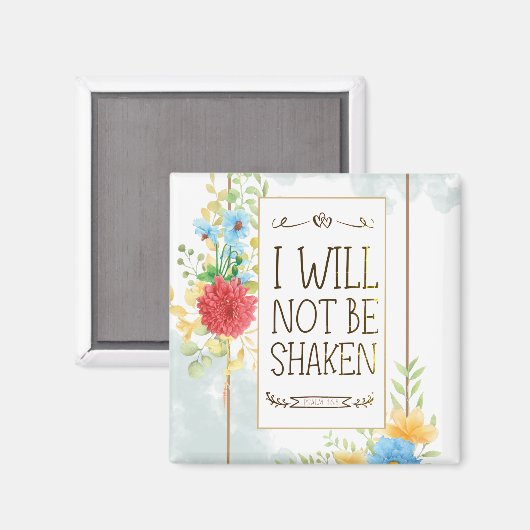 詩篇16 8私は聖書のクリスチャンを揺るがされることはない マグネット (正面/裏面)