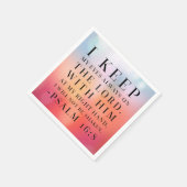 詩篇16:8聖書の引用文 スタンダードカクテルナプキン (角)