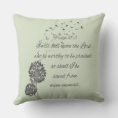 詩篇18聖書の聖句ダンデロン卿を呼ぶ クッション (裏面)