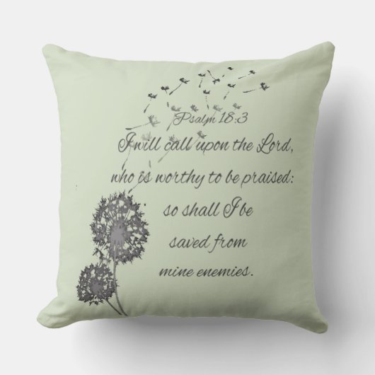 詩篇18聖書の聖句ダンデロン卿を呼ぶ クッション (正面)