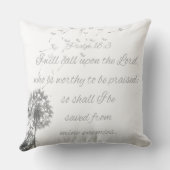 詩篇18聖書の聖句ダンデロン卿を呼ぶ クッション (裏面)