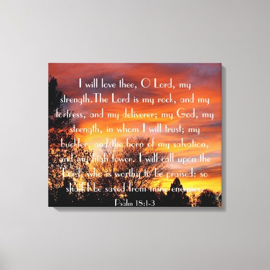 詩篇18:1-3 キャンバスプリント (正面)