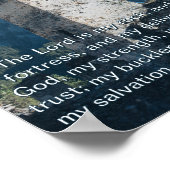 詩篇18:2主は私の岩であるKJV聖書のウォールアート ポスター (角)