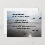 詩篇18:2主は私の岩、わたしの要塞である シーズンポストカード (正面/裏面)