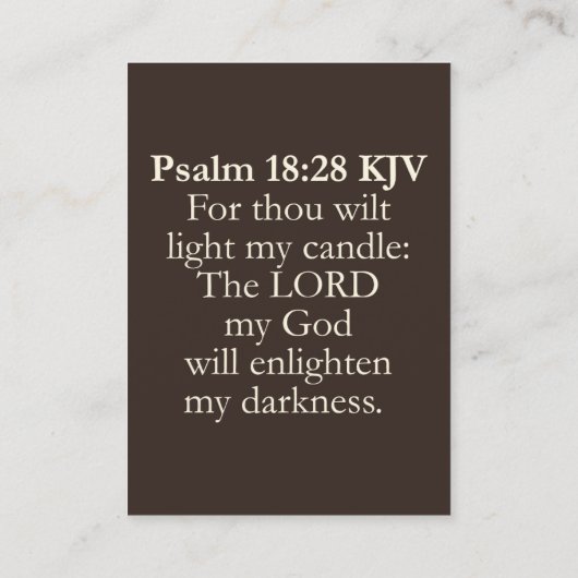 詩篇18:28 KJVカード – 私の闇を啓発 名刺 (裏面)