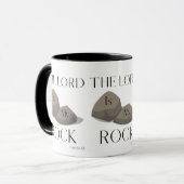 詩篇18:2 KJV聖書の聖句The Lord is My Rock マグカップ (正面左)
