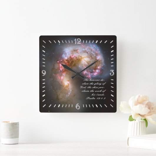 詩篇19 感動的 スクエア壁時計 (ホーム)