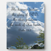 詩篇19:1神の栄光を天国が宣言する フォトプラーク (正面)