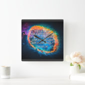 詩篇19:1神の栄光を宣言する天国 スクエア壁時計 (ホーム)