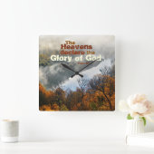 詩篇19:1聖なる書物、 経典天国神の栄光を宣言 スクエア壁時計 (ホーム)