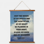 詩篇19:14キリスト教の祈りの言葉聖書聖句 吊り下げ型タペストリー (正面)