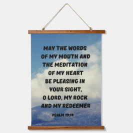 詩篇19:14キリスト教の祈りの言葉聖書聖句 吊り下げ型タペストリー