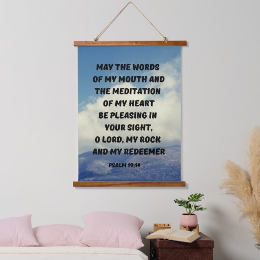 詩篇19:14キリスト教の祈りの言葉聖書聖句 吊り下げ型タペストリー (寝室)