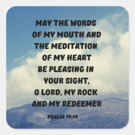詩篇19:14聖書の聖句を理解するための祈りの言葉 スクエアシール