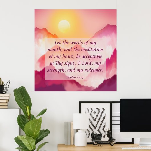 詩篇19:14 ポスター (ホームオフィス)