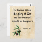 詩篇19:1 (KJV)聖書のスクロールの背景 ポストカード (正面/裏面)