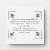 詩篇1, ピンクと黄色の花のデザイン, 幸せ フォトプラーク (正面)