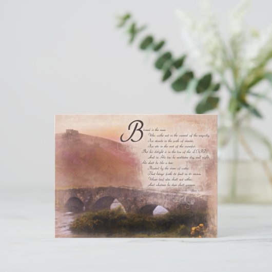 詩篇1:1-3賛美は人が… ポストカード (スタンド正面)