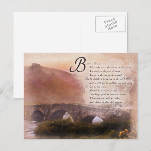 詩篇1:1-3賛美は人が… ポストカード (正面/裏面)