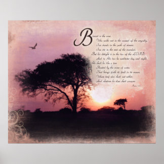 詩篇1:1-3賛美は男-勇気付けられる ポスター