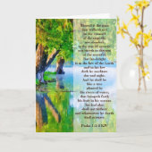 詩篇1:1-3 幸いなるかな、その人 クリスチャンの挨拶 カード (黄色い花)