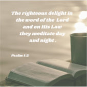 詩篇1:2聖書の主の言葉を喜ばせる シール (正面)