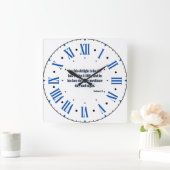 詩篇1:2 KJV聖書ローマ数字 スクエア壁時計 (ホーム)