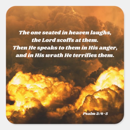 詩篇2神の怒り聖書の聖句 スクエアシール (正面)